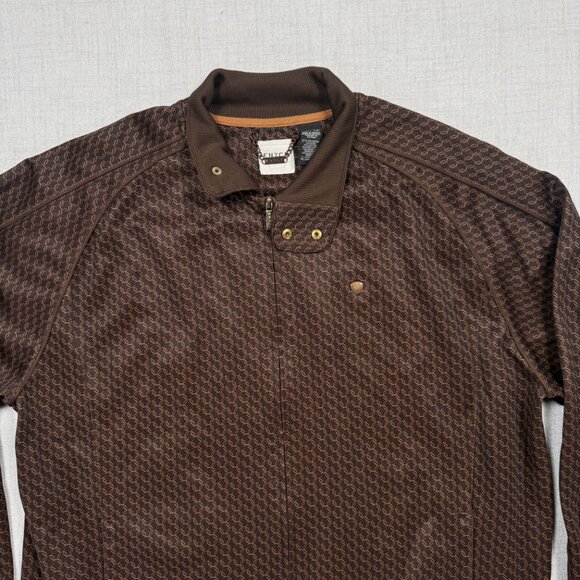 ENYCE Zip Track Jacket Brown Monogram Logo Full Zip Retro Style Size XXL - Picture 4 of 16